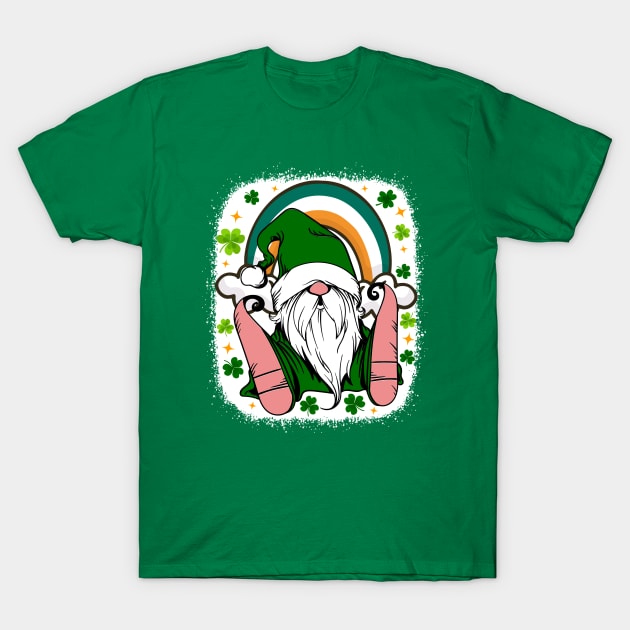 St Patrick's Day Gnome Irish Rainbow Shamrock  gnomes T-Shirt by PhiloArt